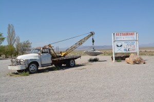 The saucer was held together with not-so-exotic hardware. The wrecker was a distant cousin of 'Mater.