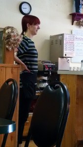 Jessica working hard at the Parowan Café.